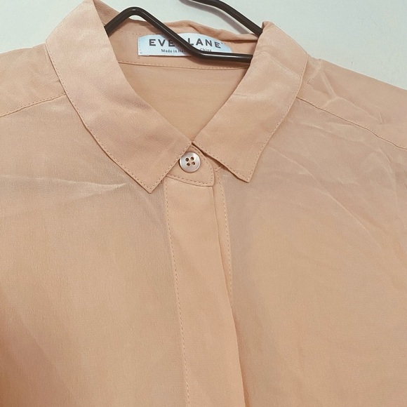 Everlane The Clean Silk Nude Pink Button Down Shirt Blouse Women’s Size Small - Picture 6 of 11